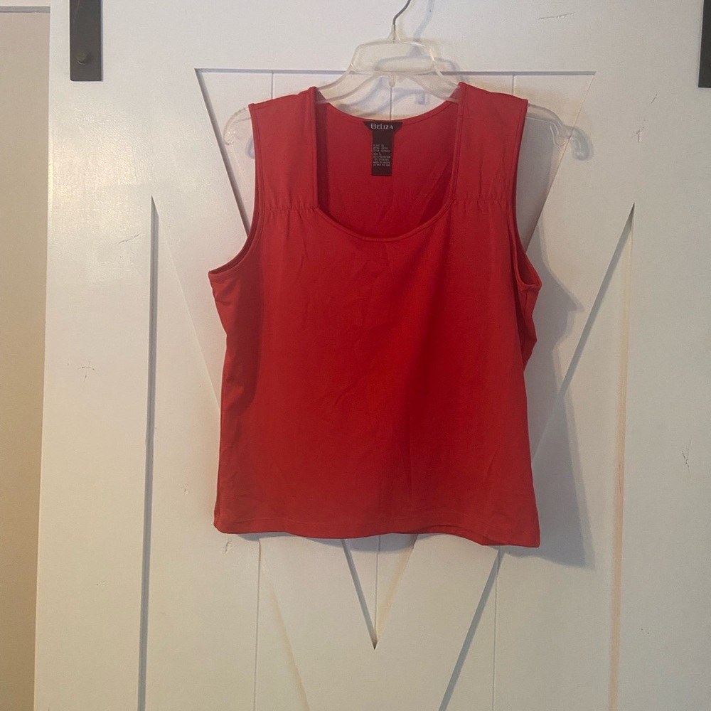 Beliza Large Women's Red Sleeveless Top